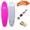 Surf ALDER Surfbox Base Mini Malibu Rose + Leash + Wax