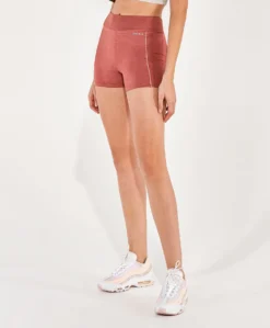 Shorts Meia Malha Recortes Rib Rosa Hug